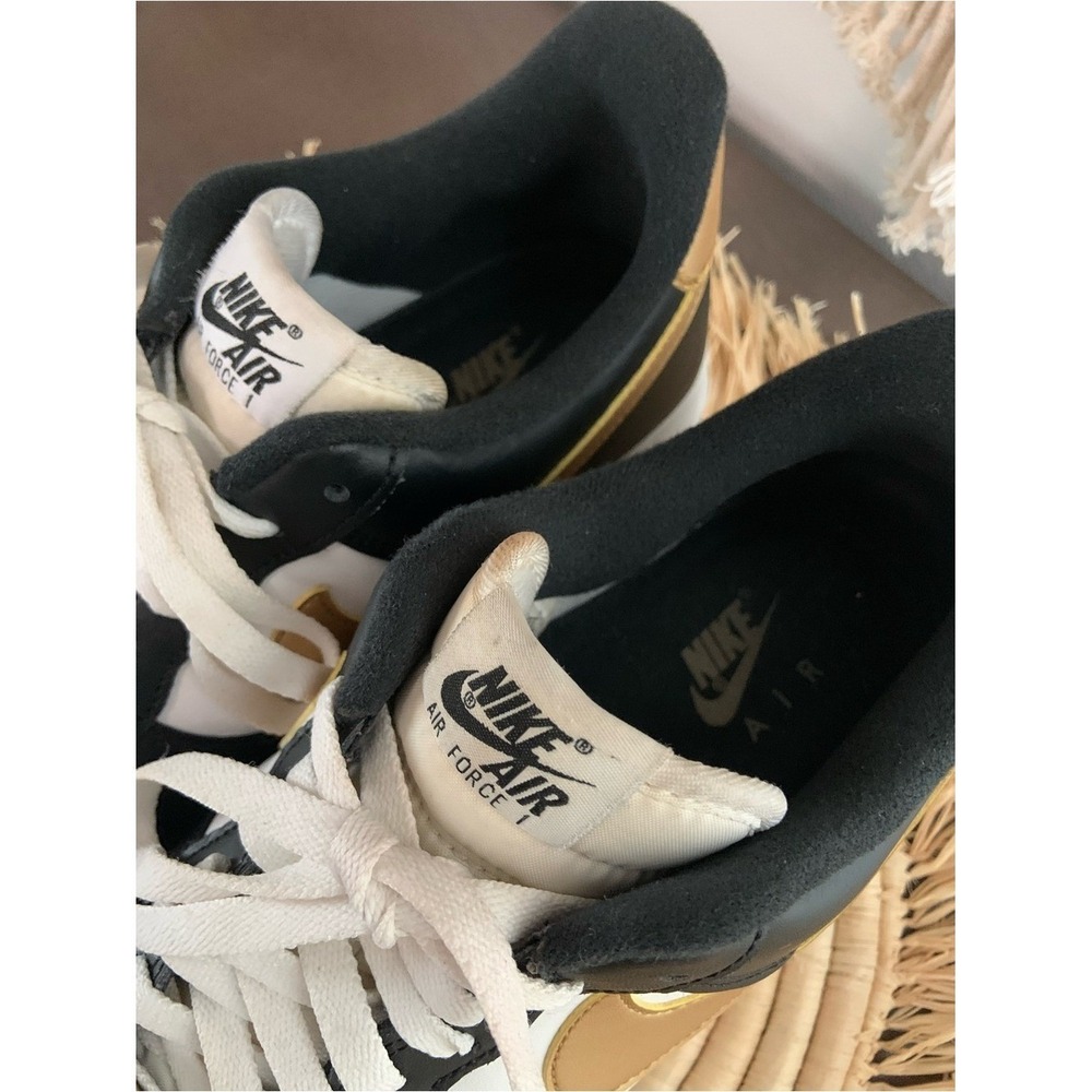NIKE Men's Air Force One Black White Gold Sneakers Size‎ 10.5 - Picture 7 of 16